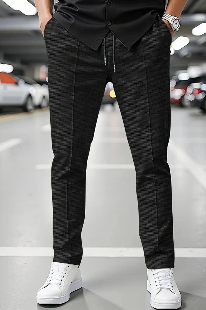 Textured Cotton Terry Trouser - Black