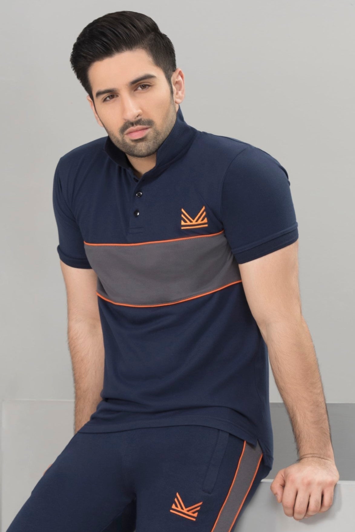 Vibrant Cotton Polo - Navy