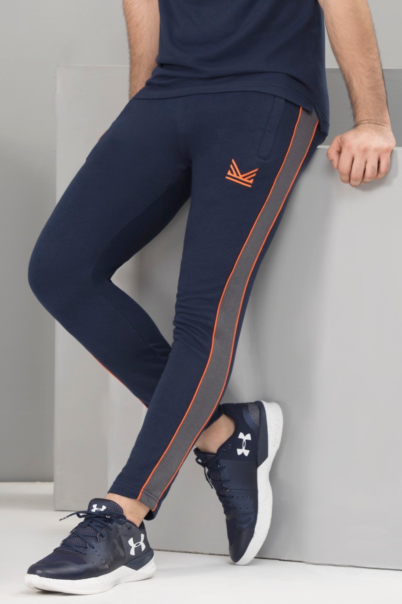 Vibrant Cotton Terry Trouser - Navy