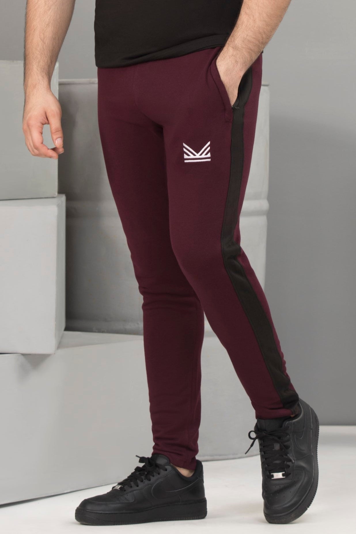 Gothic  Cotton  Terry Cotton Trouser - Burgundy