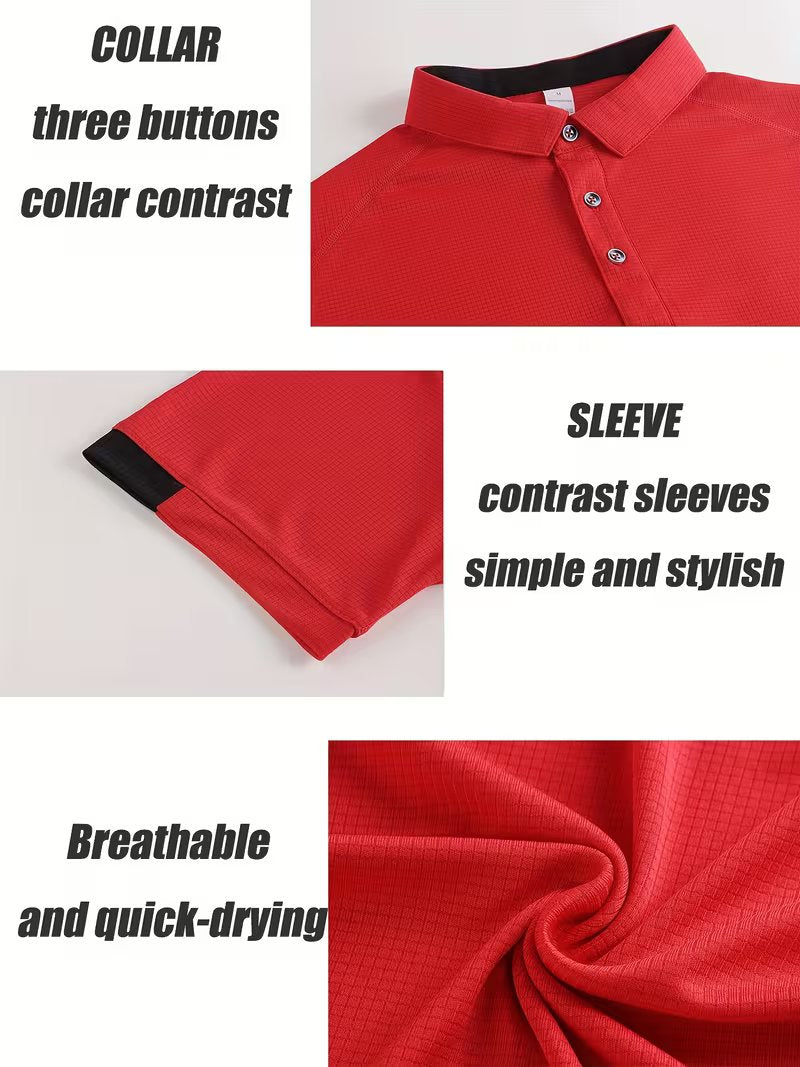 Tennis Box Spandexdry Polo - Red