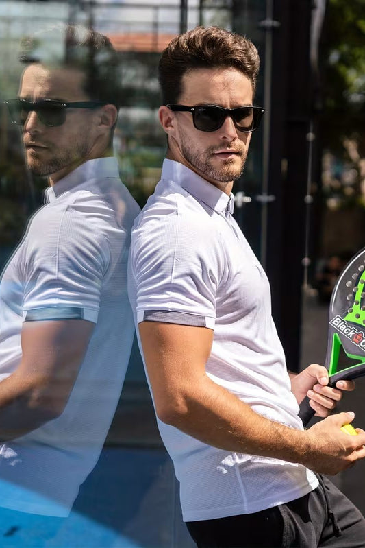 Tennis Box Spandexdry Polo - White