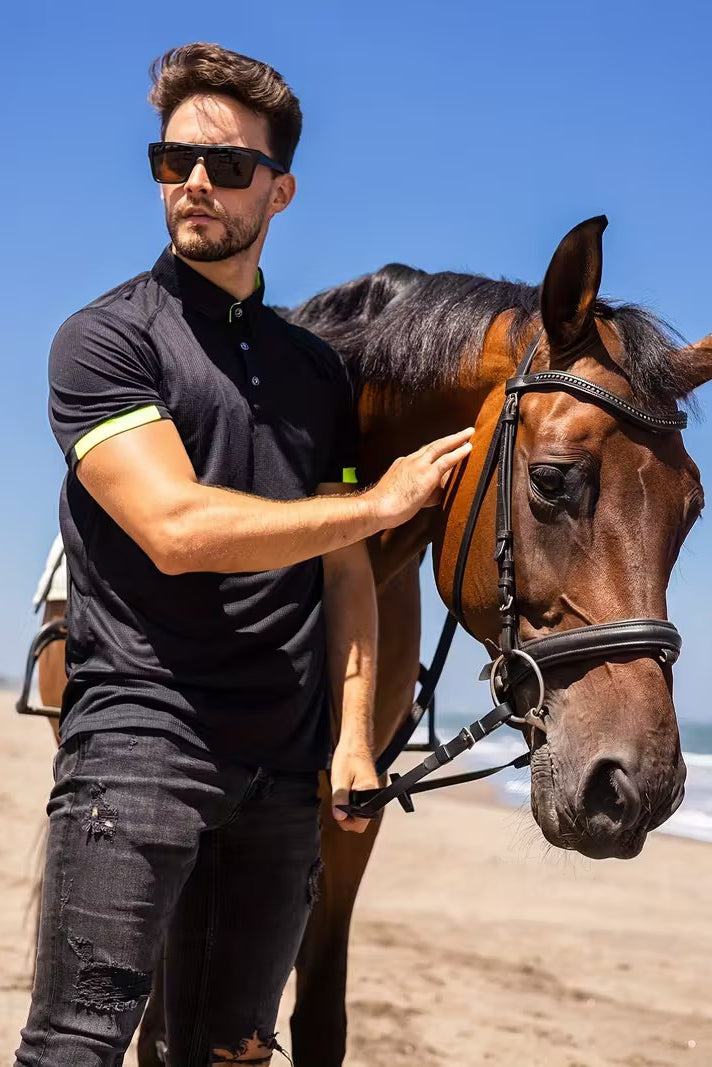 Tennis Box Spandexdry Polo - Black