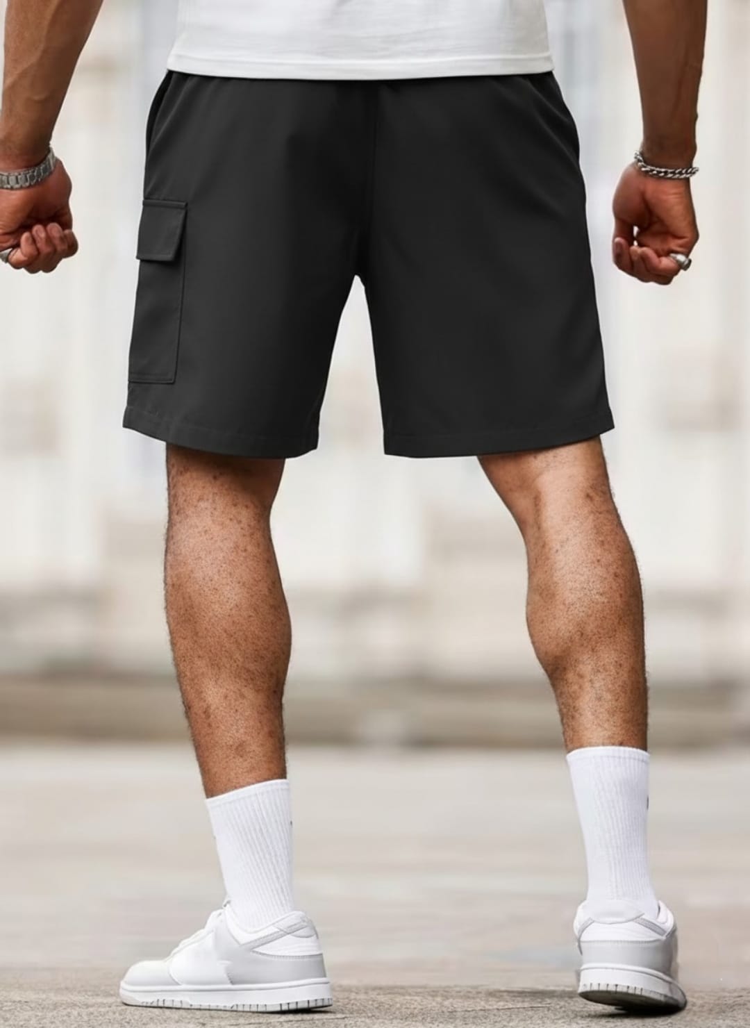 Cargo Twill Shorts - Black