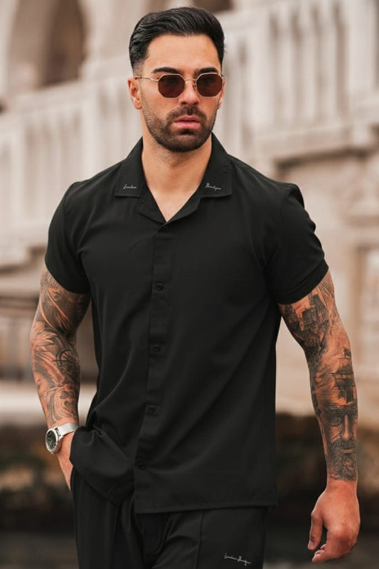 Cabo Signature Spandex Poly Shirt - Black