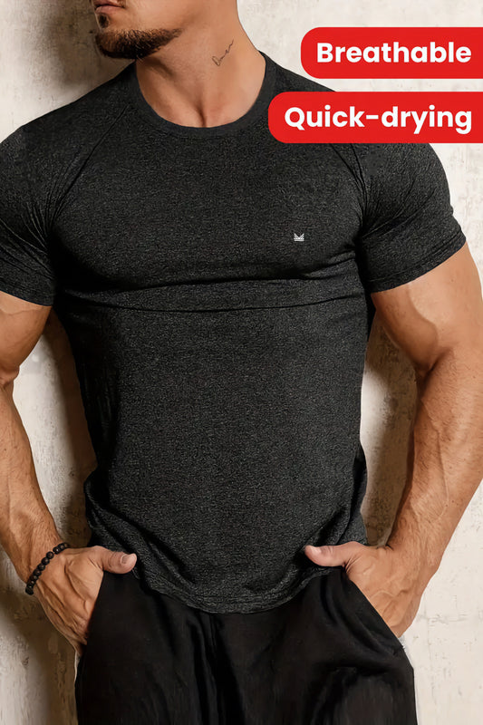 SpandexDry SNP Textured Raglan Tee - Black