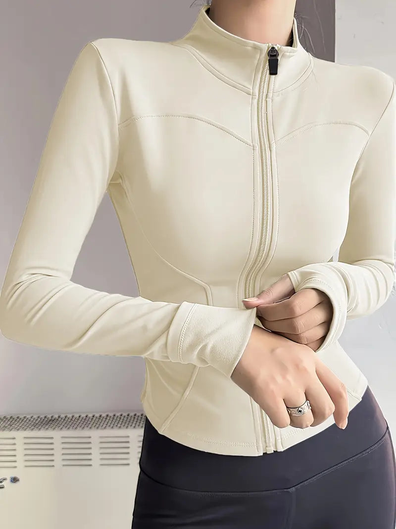 Ladies Yoga SpandexDry Jacket - Cream