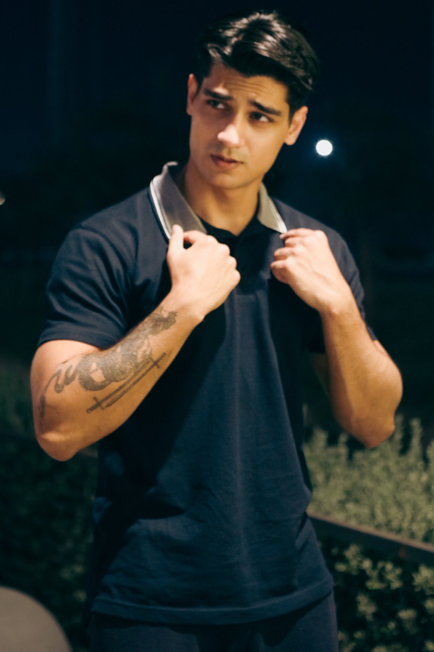 Formal Cotton Polo -  Navy