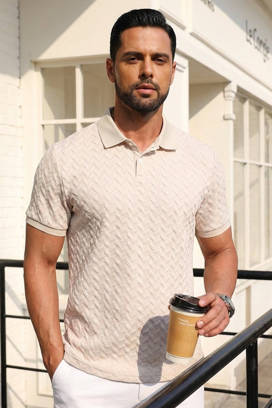 HD Textured Polo - Rich/Cream