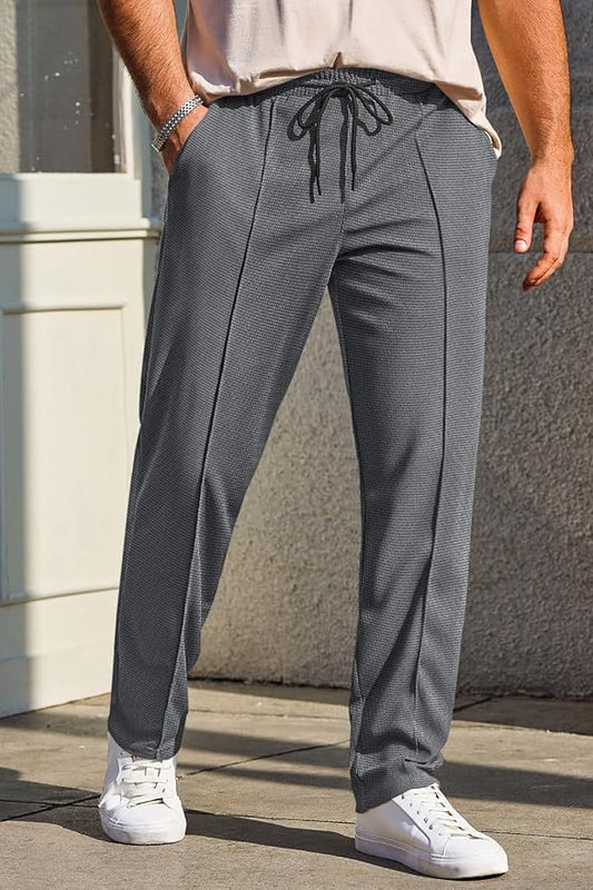 Waffle Pant Trouser-Charcoal