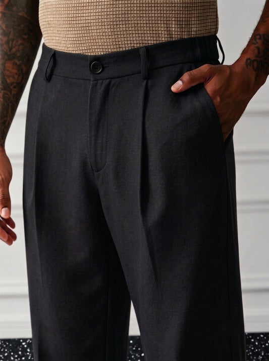 Korean Pants WideLeg SpandexDry - Black
