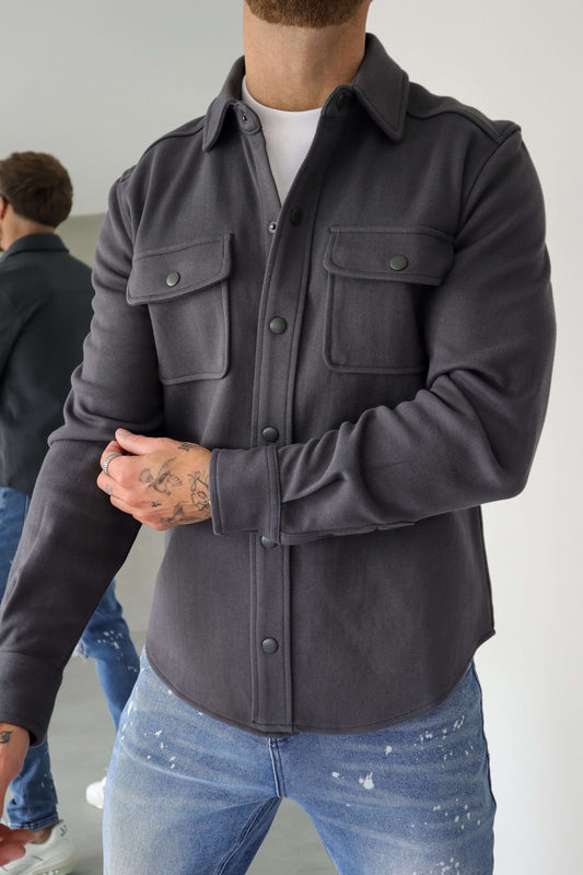 Fleece Overshirt - Solid Grey