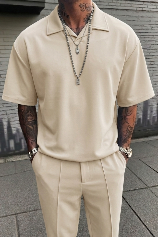 Charlie Drop Shoulder Polo - Cream