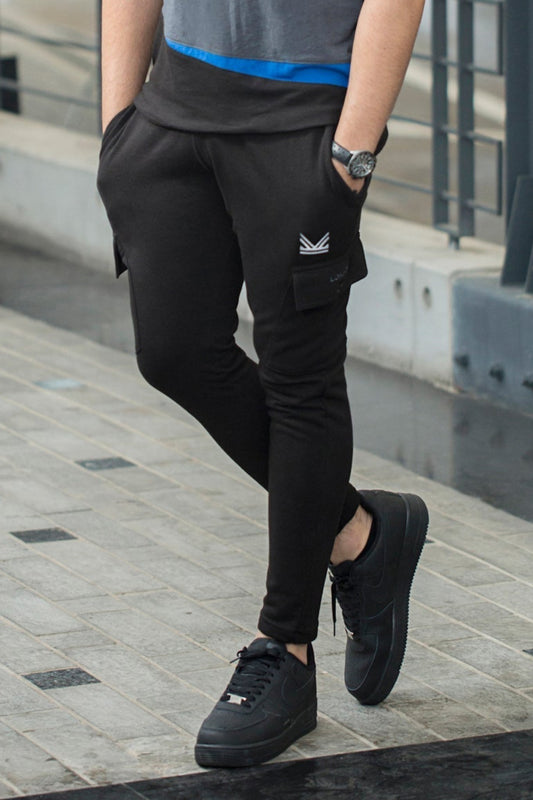 Paris Cotton Terry Trouser - Black/Grey