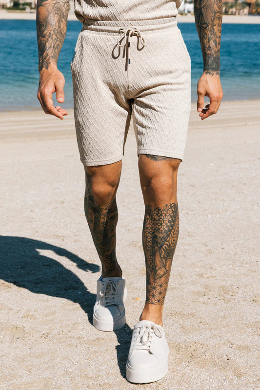 Cabo Textured Shorts-Cream
