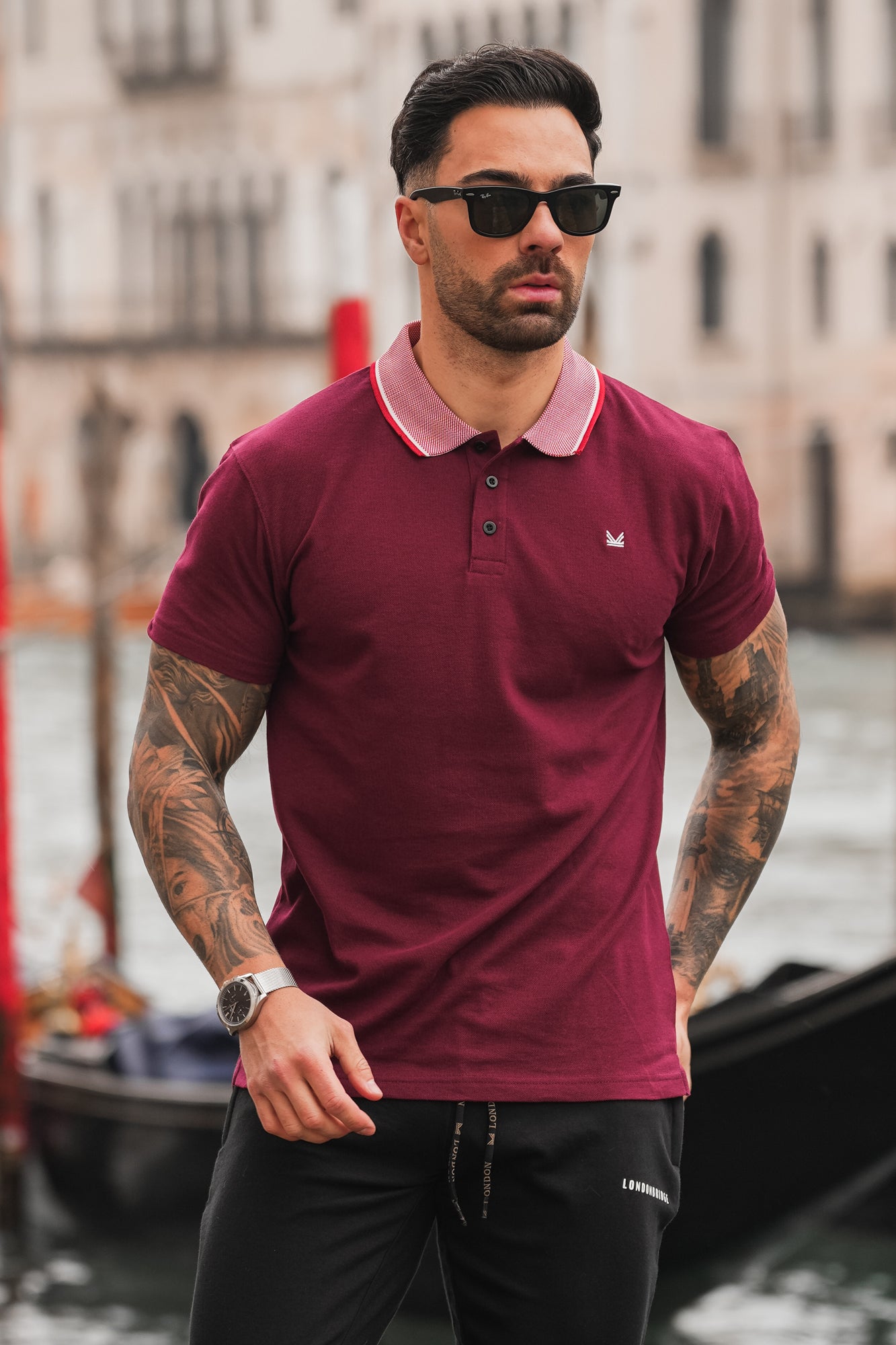 Formal Cotton Polo -  Maroon