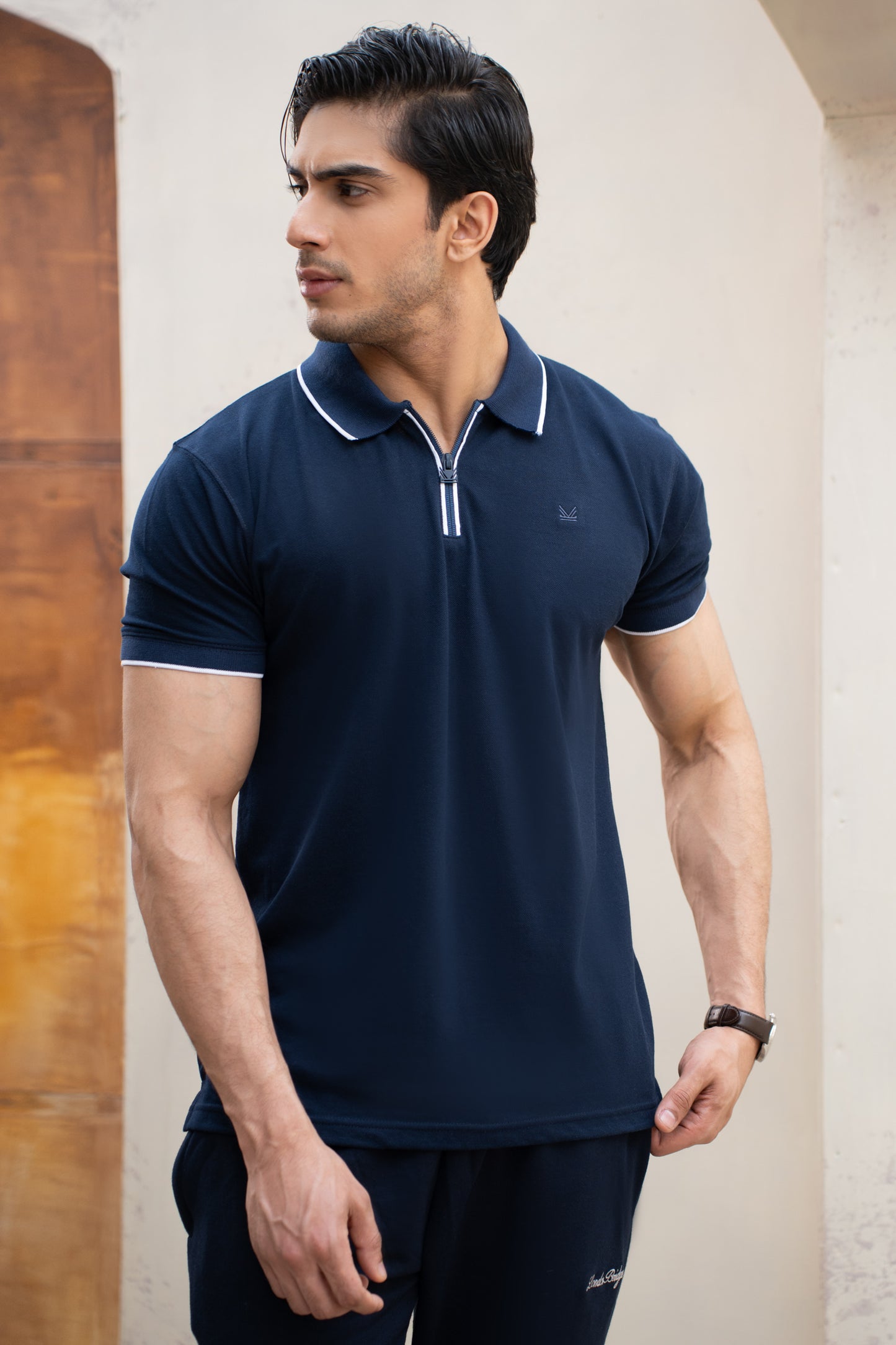 Accent Cotton Polo Navy