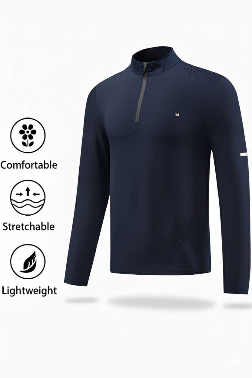 Henley Spandexdry Mockneck - navy