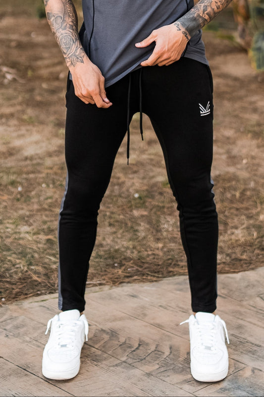 Streetwear Cotton Terry Trouser - Black/Grey