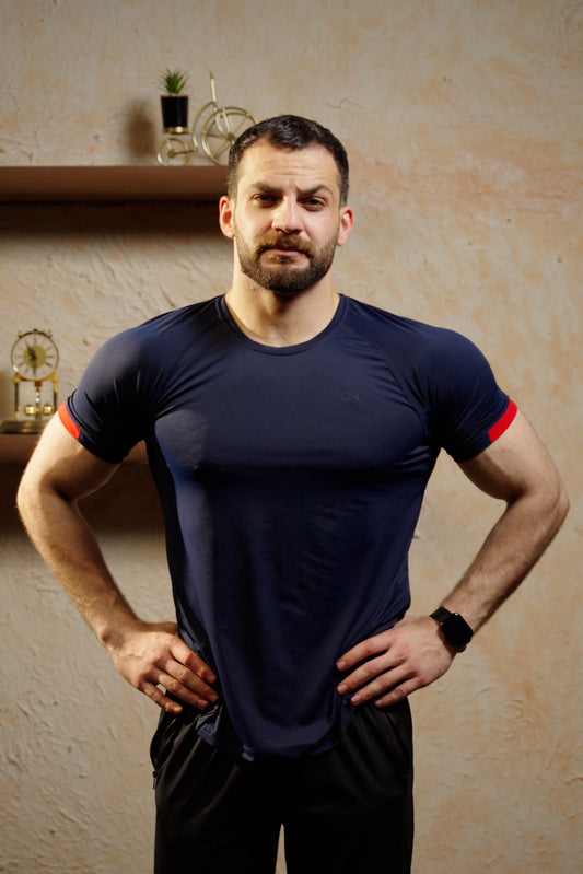 Tennis Box Spandexdry T-Shirts - Navy