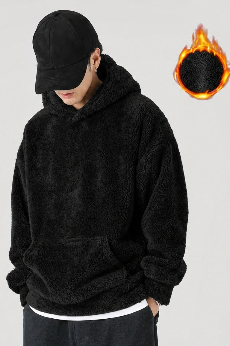 Street Sherpa Hoodie - Black