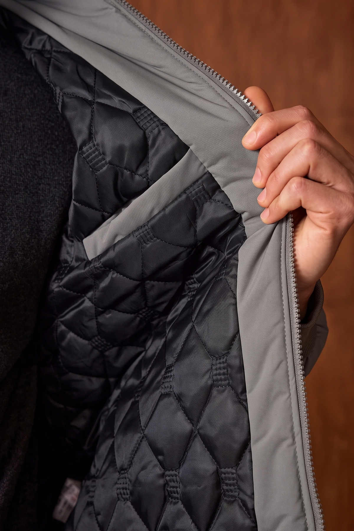 JS-29 Grey memory jacket with inside quilting