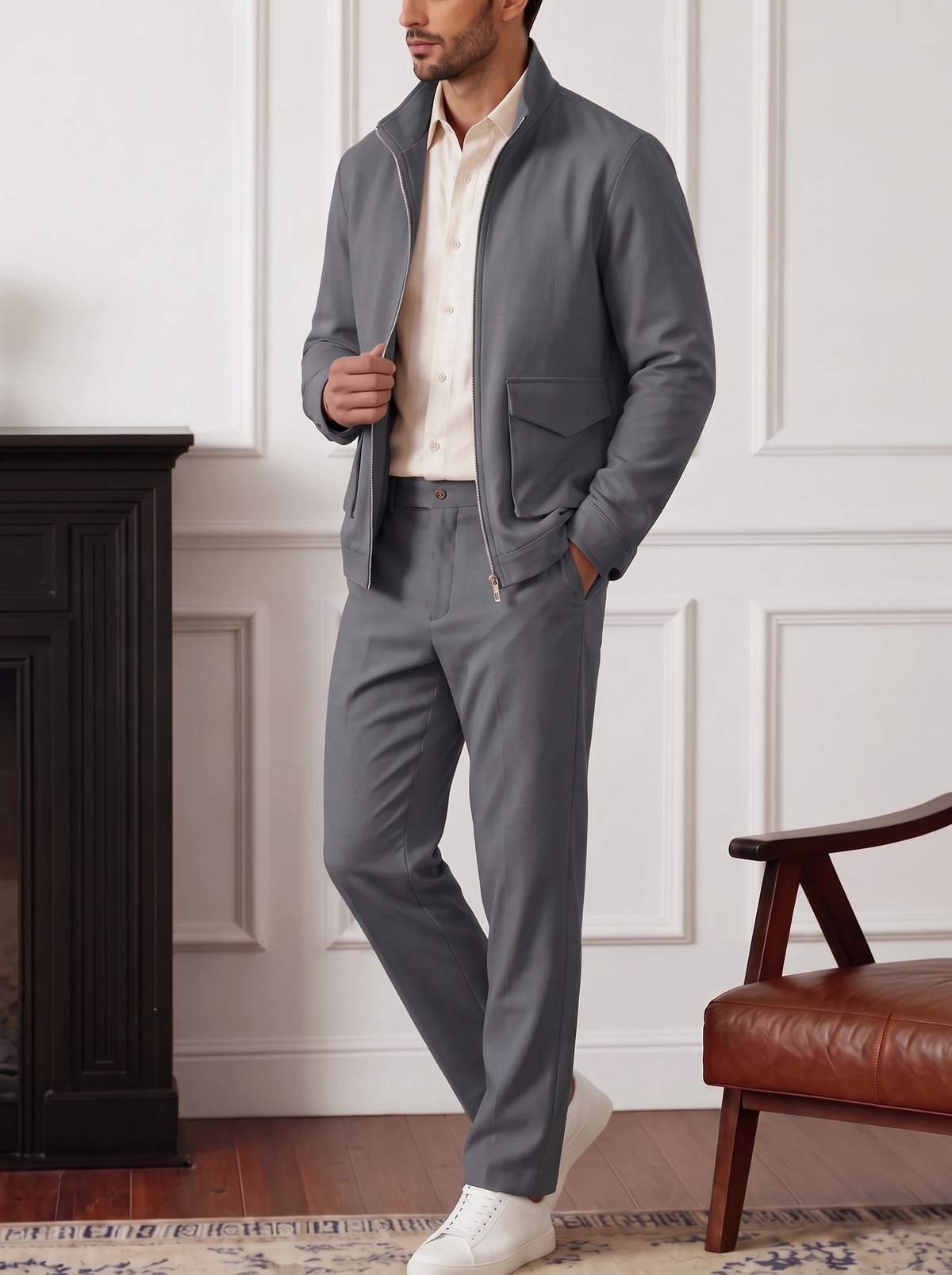 ButtonDown Tracksuit Charcoal