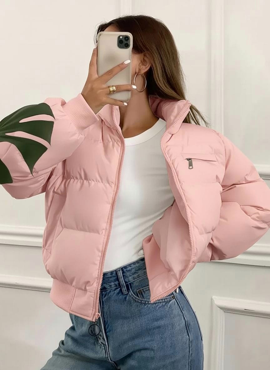 NewYork Style Puffer Jacket - Pink