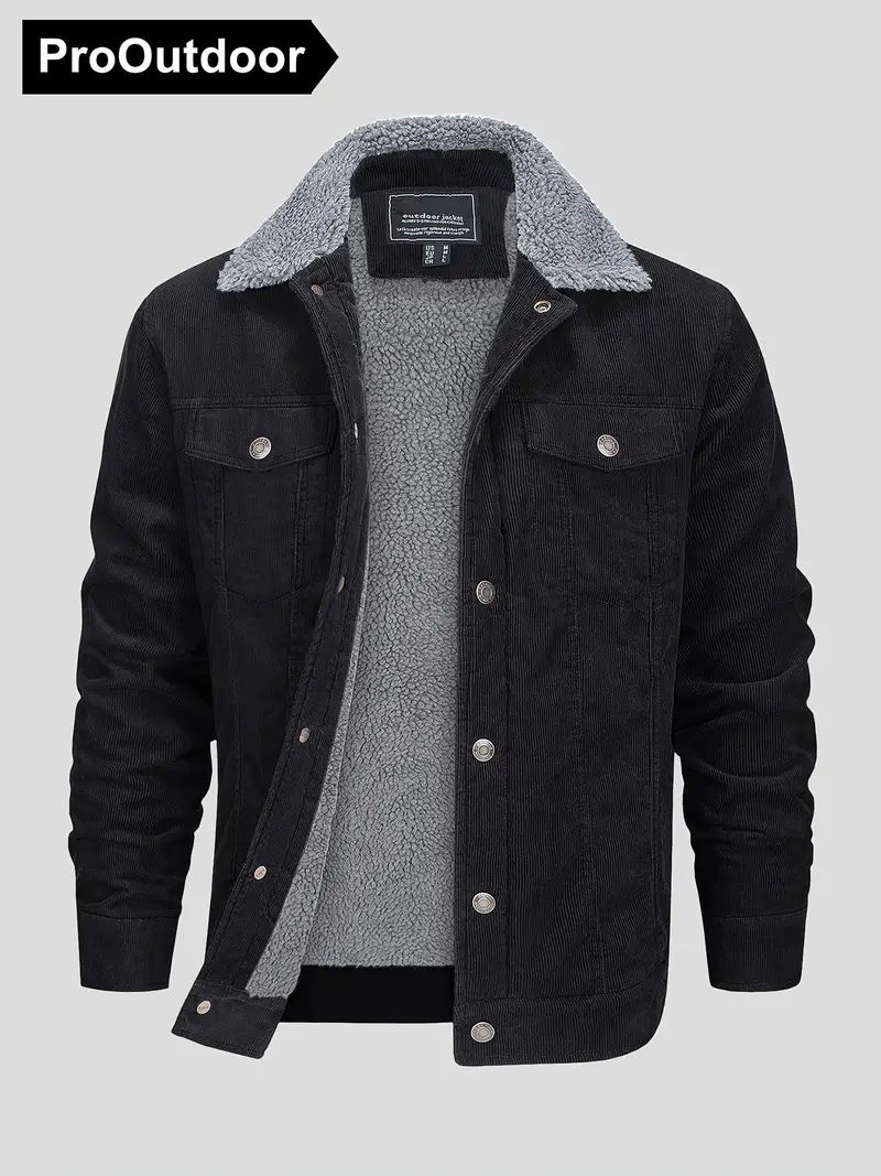 ClassicFit Corduroy Biker Jacket - Black