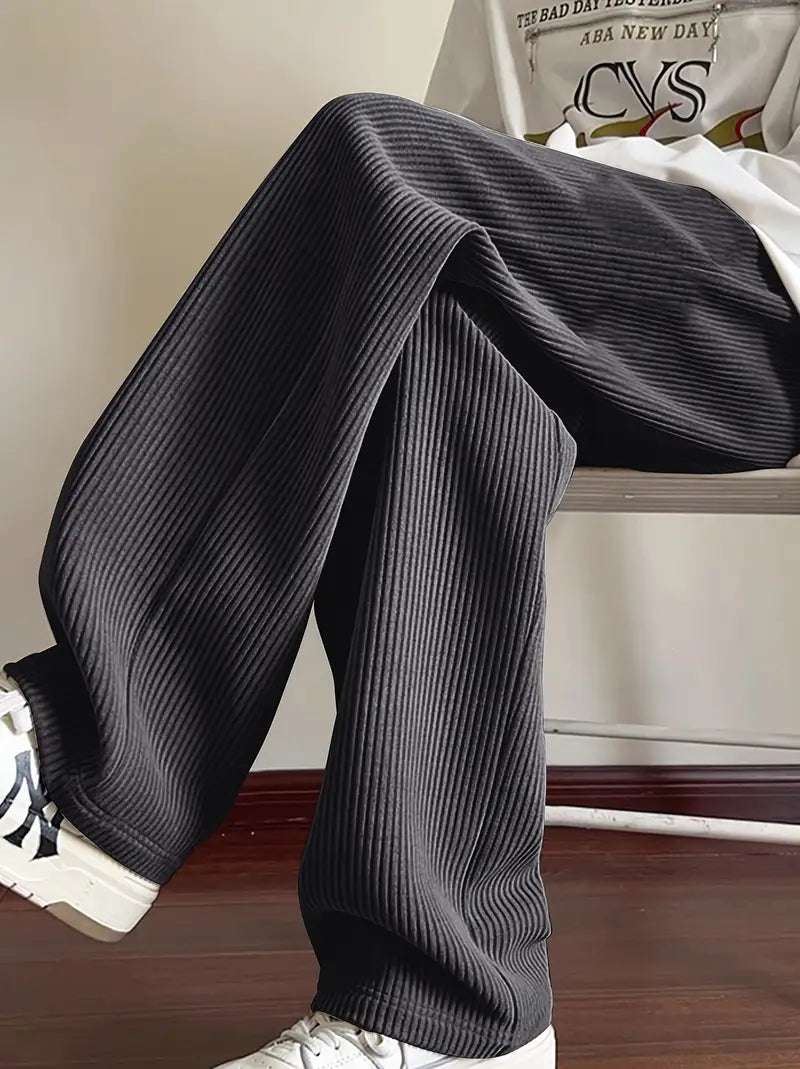 Texture Line NoSpandex StraightFit Trouser - Black