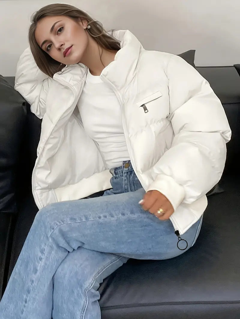 NewYork Style Puffer Jacket - white