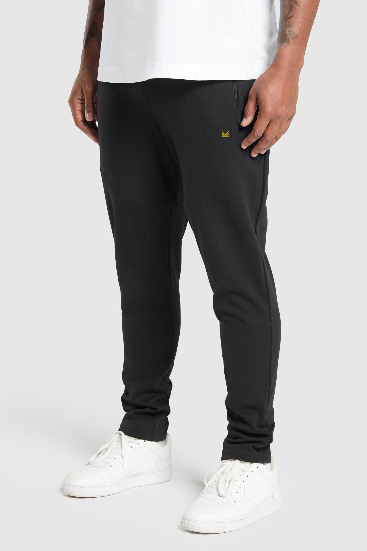 King Front Zip Cotton Terry Trouser - Black