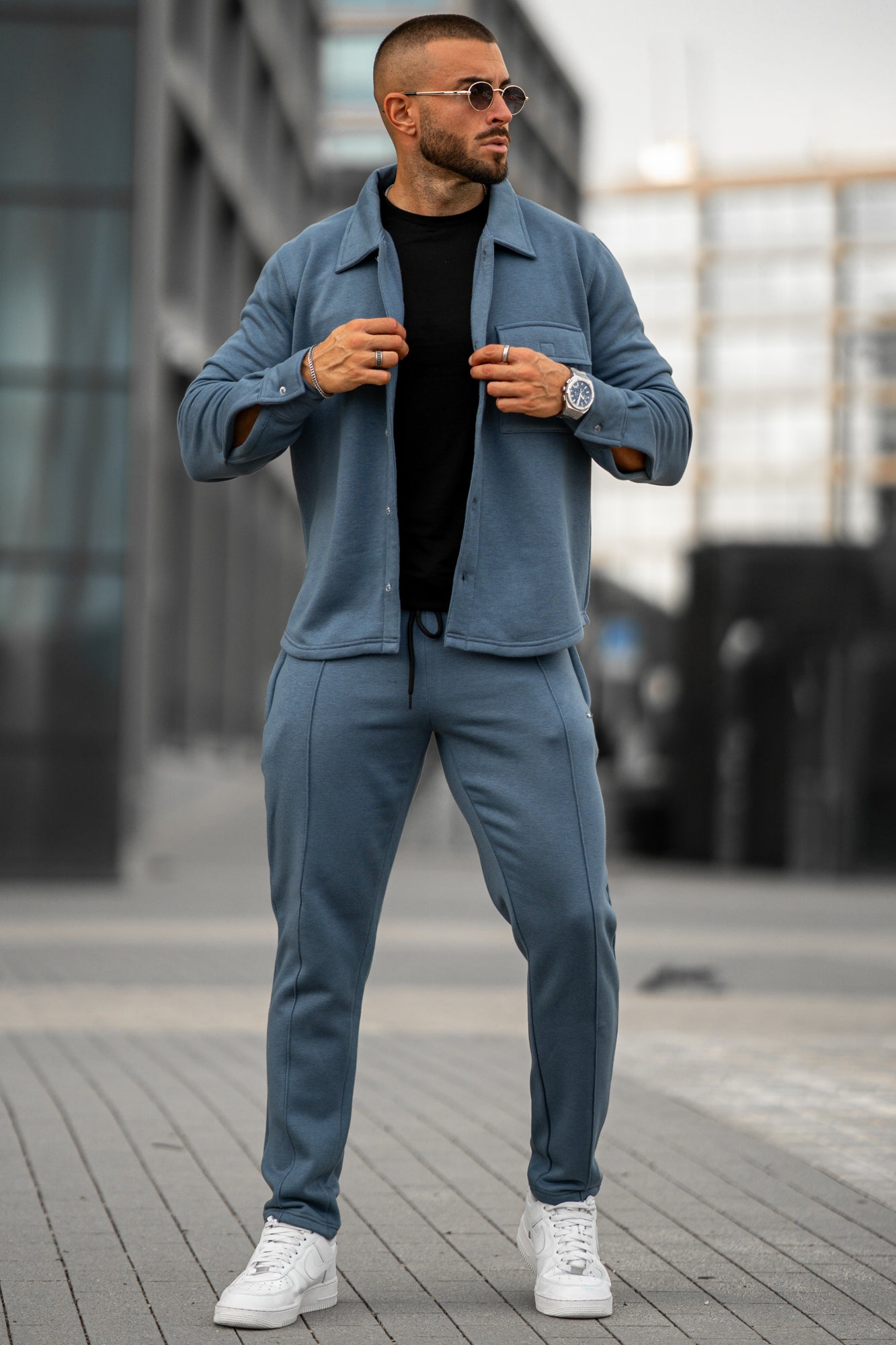 Cedro Terry Cotton Trouser - Blue