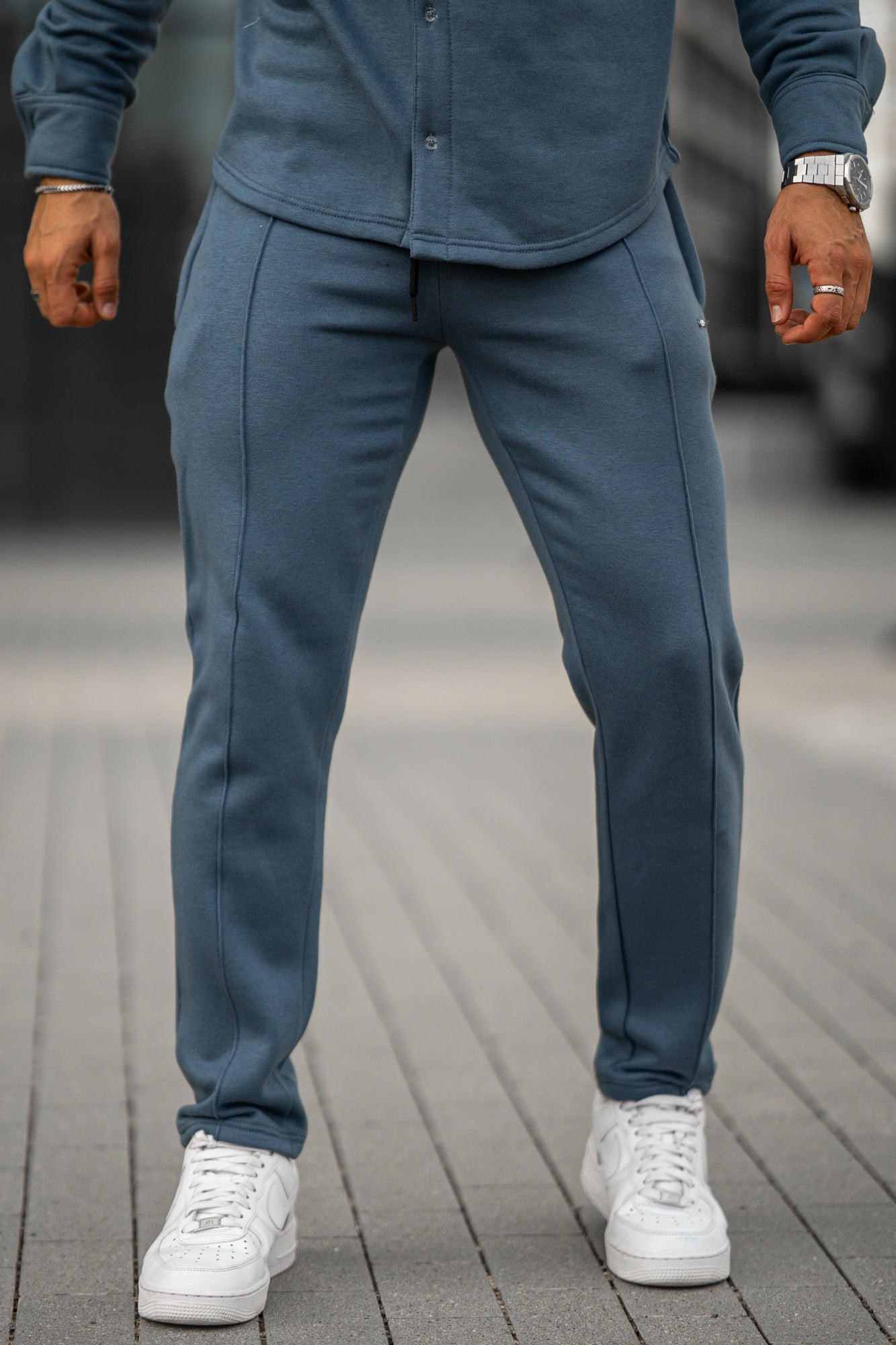 Cedro Terry Cotton Trouser - Blue