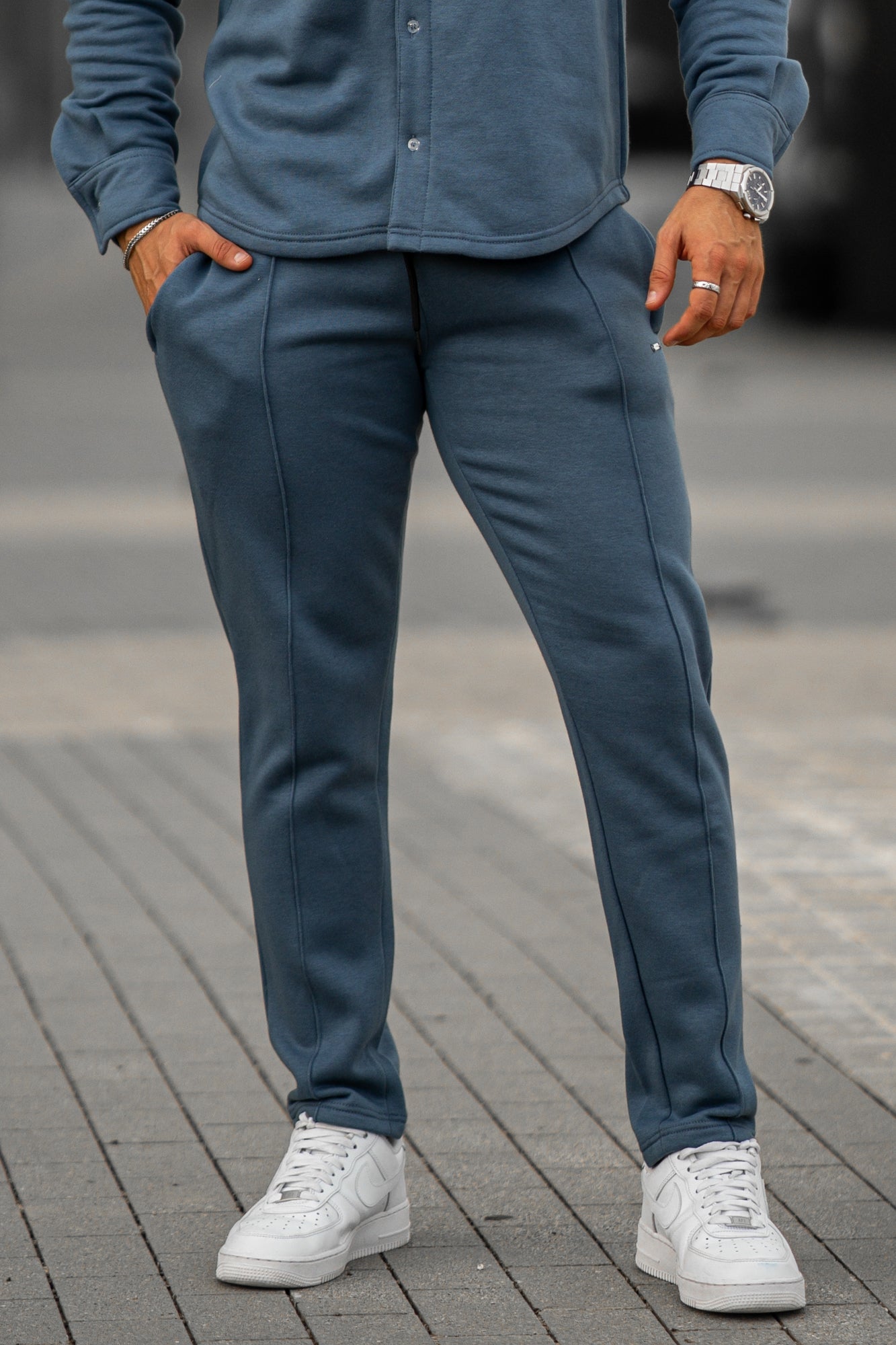 Cedro Terry Cotton Trouser - Blue