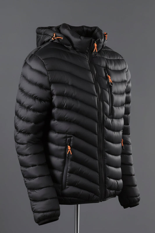 Wave Puffer Jacket - Black