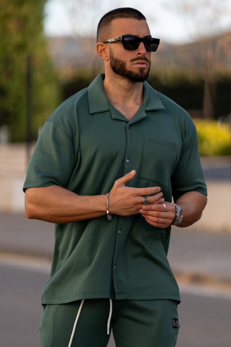 Oversize Cuban Ribbed Cotton Polo - Seagreen