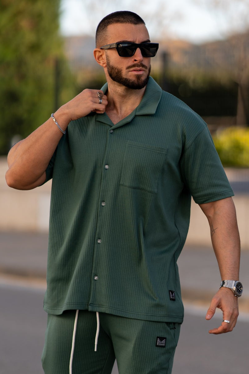 Oversize Cuban Ribbed Cotton Polo - Seagreen