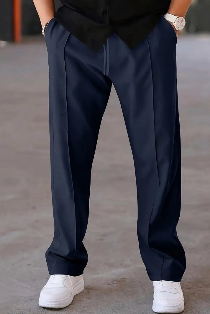 Casual Straight SpandexDry Pants - Navy