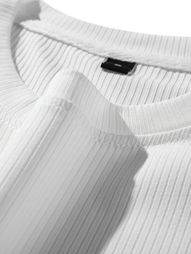 Cedro Drop Needle Texture Oversize Tee - Cream