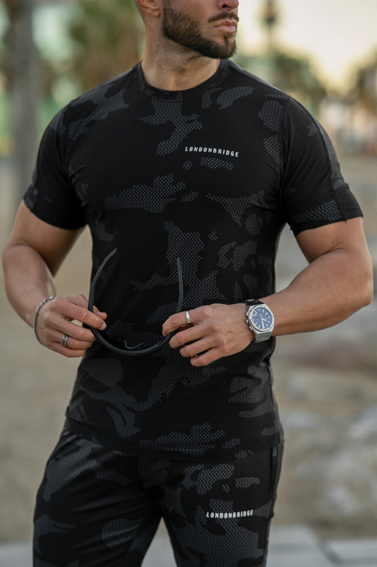 TechCamo Spandexdry T-Shirts - Grey Black