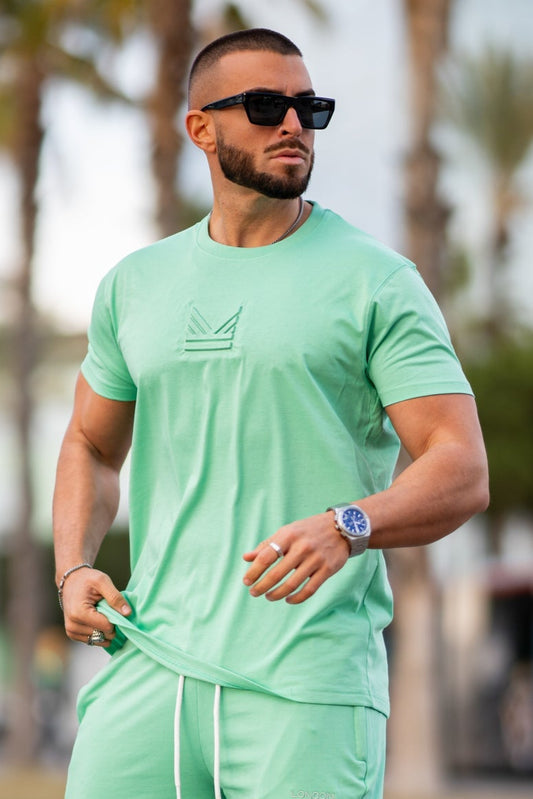 Monte Carlo Embossed Cotton Tee - Mint Green