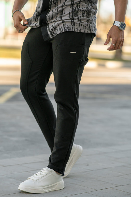 Monaco City Cotton Terry Trouser -  Black