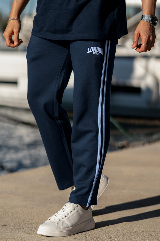 Backstreet Straightfit Baggy Cotton Terry Trouser - Navy