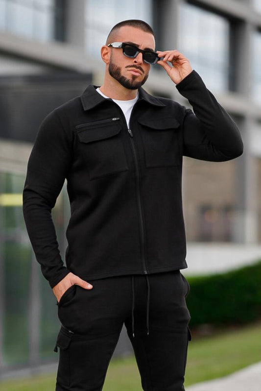 Venom Cargo Overshirt  Cotton  Jacket - Black