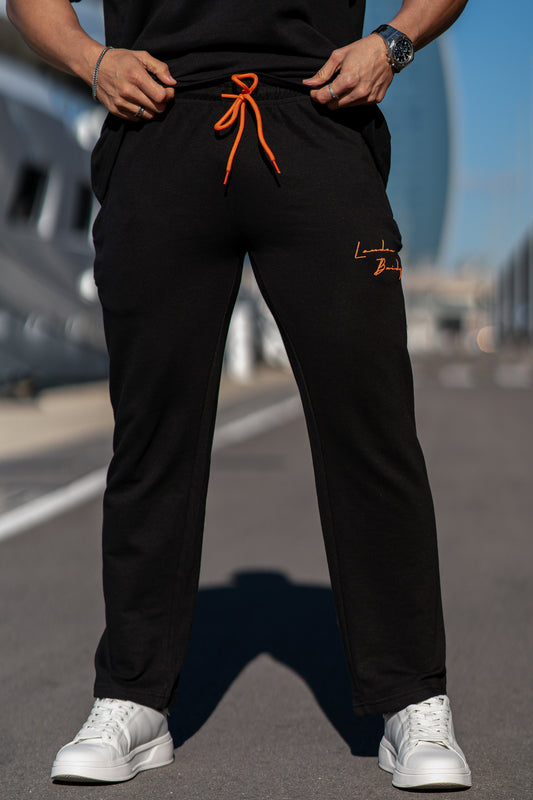 StraightFit Signature Cotton Terry Trouser in Black