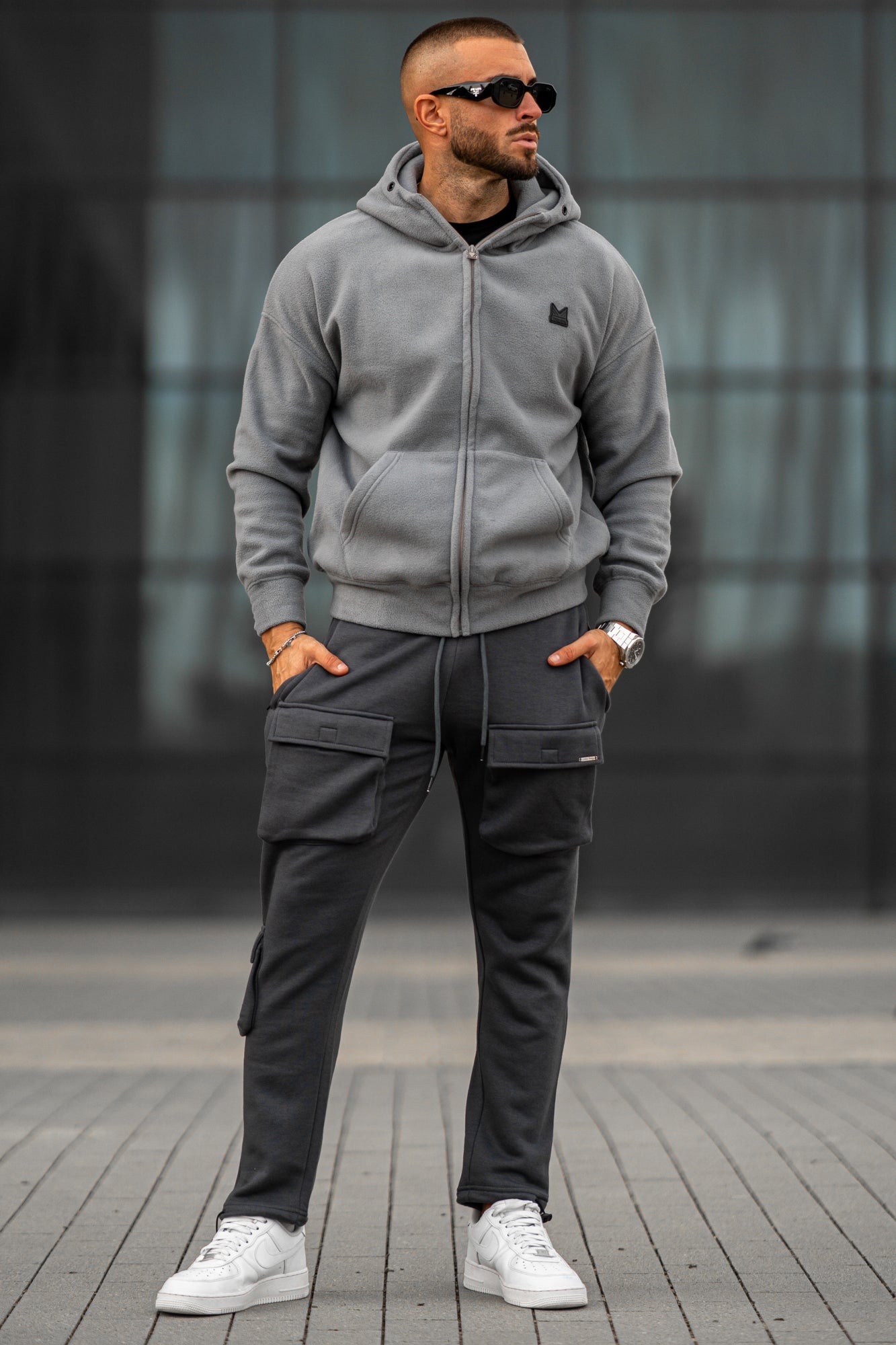 47 Lethal 8pocket Cargo Fleece  Trouser - Grey
