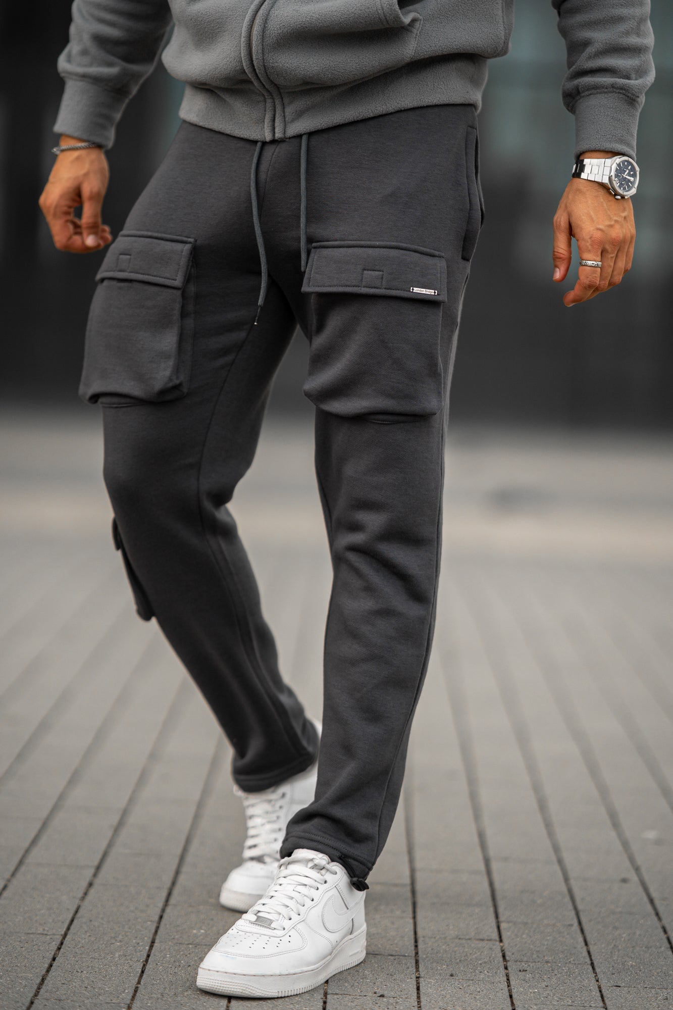 47 Lethal 8pocket Cargo Fleece  Trouser - Grey
