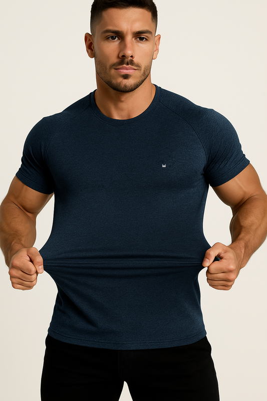 SpandexDry SNP Textured Raglan Tee - Navy