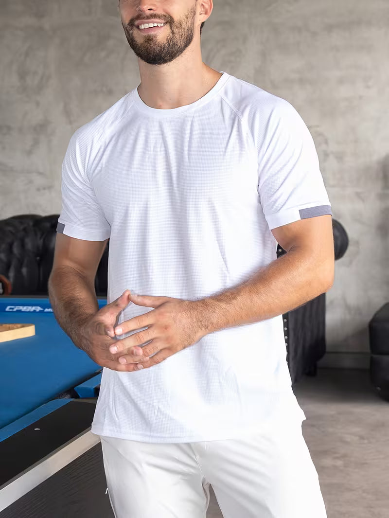 Tennis Box Spandexdry T-Shirts -White